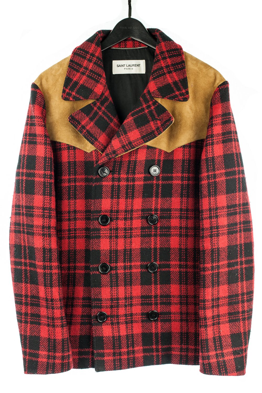 FW14 Western Plaid Wool and Calf Suede Jacket