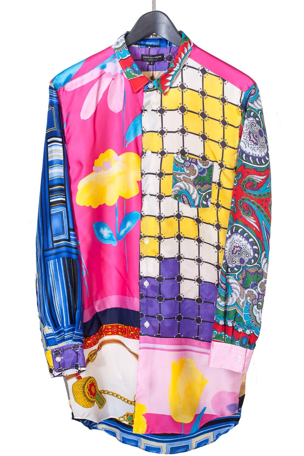 FW11 “Decadence” Reconstructed Patchwork Silk Button Up