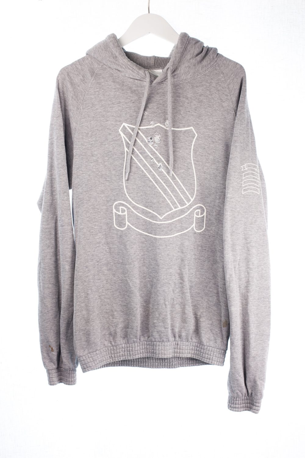 White Label Distressed Shield Hoodie