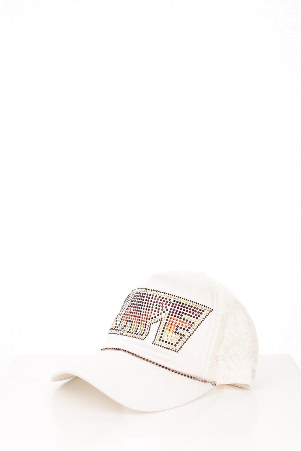 06 “KISS” White Swarovski Trucker Hat