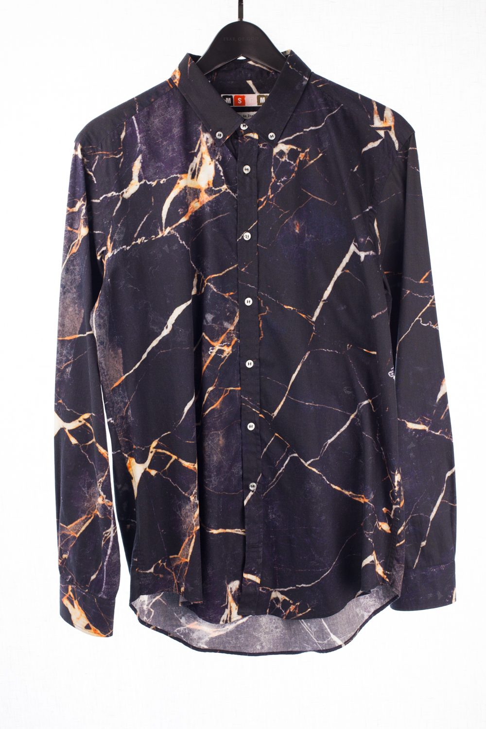 Marble Print Button Up