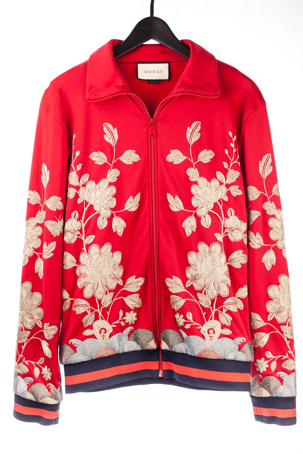 Metallic Floral Embroidery Track Jacket
