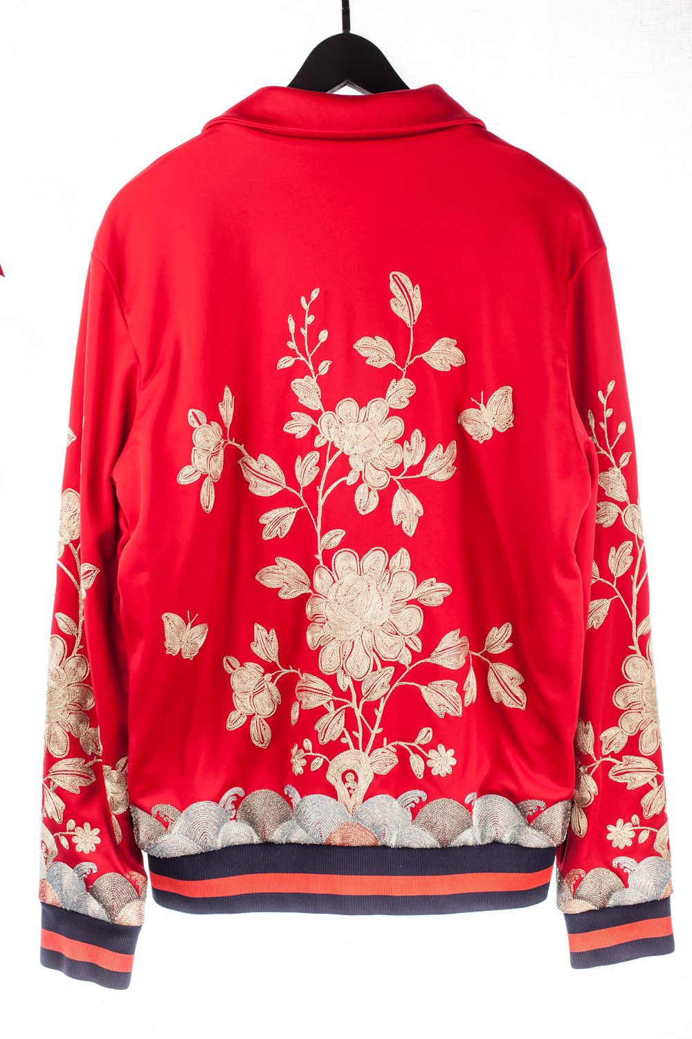 Metallic Floral Embroidery Track Jacket